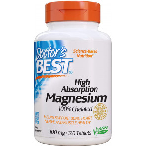 Харчова добавка Doctor's Best Magnesium 100% Chelated (100 мг 120 таблеток)